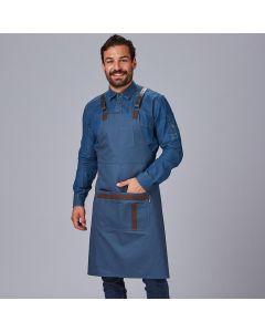 Avental de Peito com Detalhes em Couro - Unisex